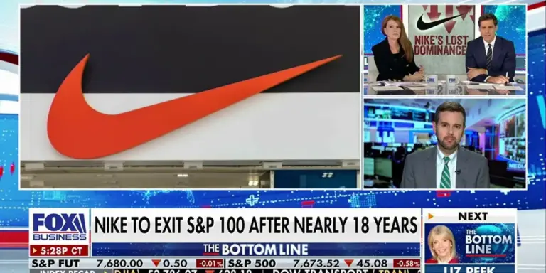 Nike’s stock at 12-year low, set to leave S&P 100