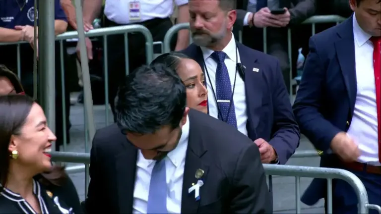 AOC, Mamdani interaction caught on cam at 9/11 memorial sparks online fury